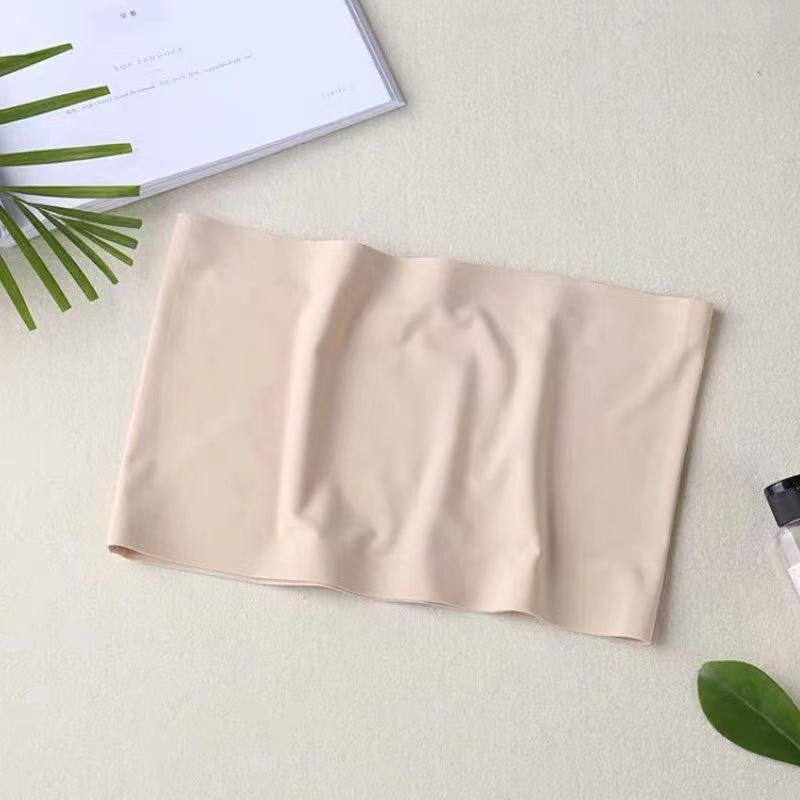 

Летний женский модальный топ-бандо, однотонный дышащий бюстгальтер без бретелек, мягкие бесшовные женские повседневные укороченные топы на бретелях Free Size бежевый