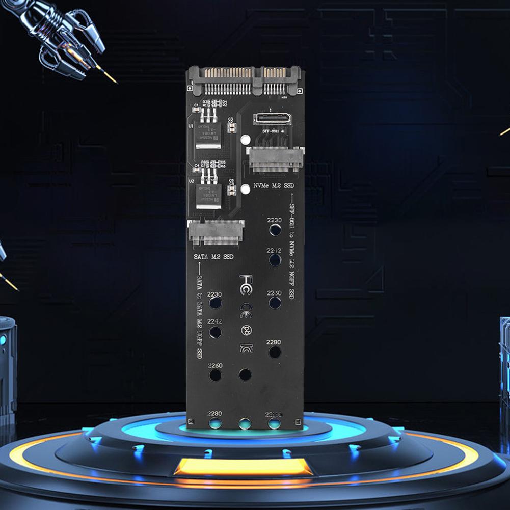 M.2 SSD To Sata Adapter Card Add On Cards Riser NVMe M.2 NGFF To SFF-8611 Adapter Card Dual Protocol Adapter Card for Mainboard