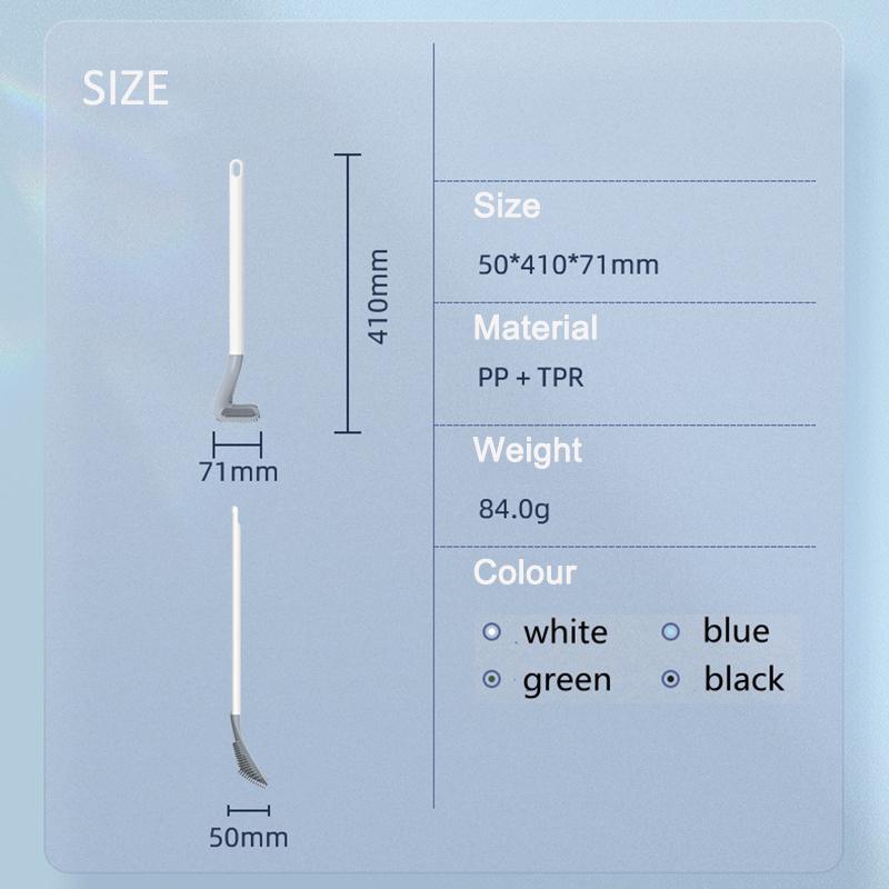 Brosses de Toilette en Silicone à Long Manche Brosse de Nettoyage de Toilette Accessoires de Salle de Bain