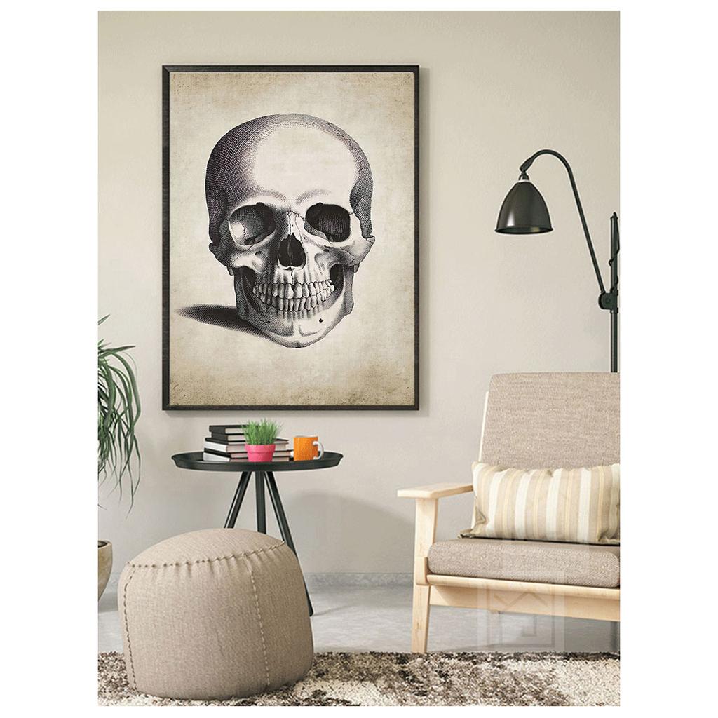 Vintage-Poster und Drucke, Arztbüro, Dekoration, Skelett, anatomischer Schädel, Leinwandgemälde, menschliche Anatomie, Wandkunst, Krankenhaus