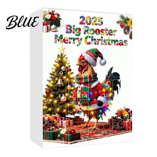 Children Christmas Calendar Windows Holiday Box Multifunctional 24-Day Countdown Chicken Advent with Easy-Open Decoration Family
