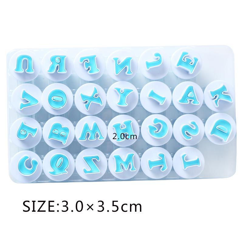 Baking Pastry Mold Letter Fondant Cookie Cutter 26pcs Upper Lowercase Alphabet and 10pcs Number Cake Decoration Tools GYH