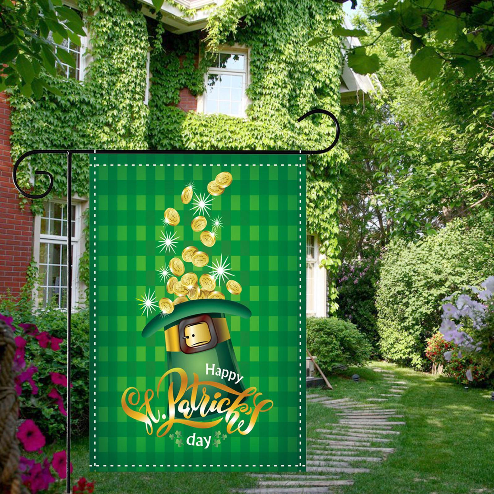 

Знак садового флага с Днем Святого Патрика, вертикальный двор для лужайки во внутреннем дворике