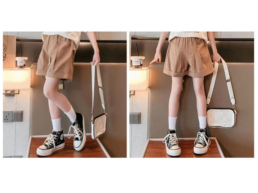 Korean Style Cartoon Print Sporty Shorts & T-shirt Set (Girls' Summer 2026)