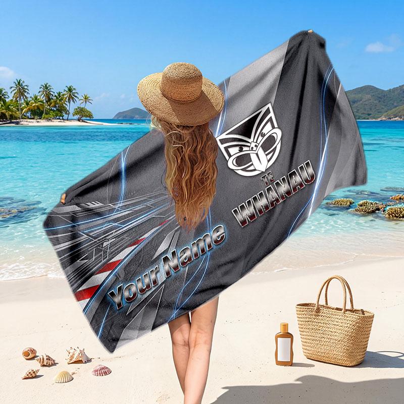 Wigan Warriors Customized Name Text Beach Towel, Soft Absorbent Towel Beach Pool Travel Personal Gift