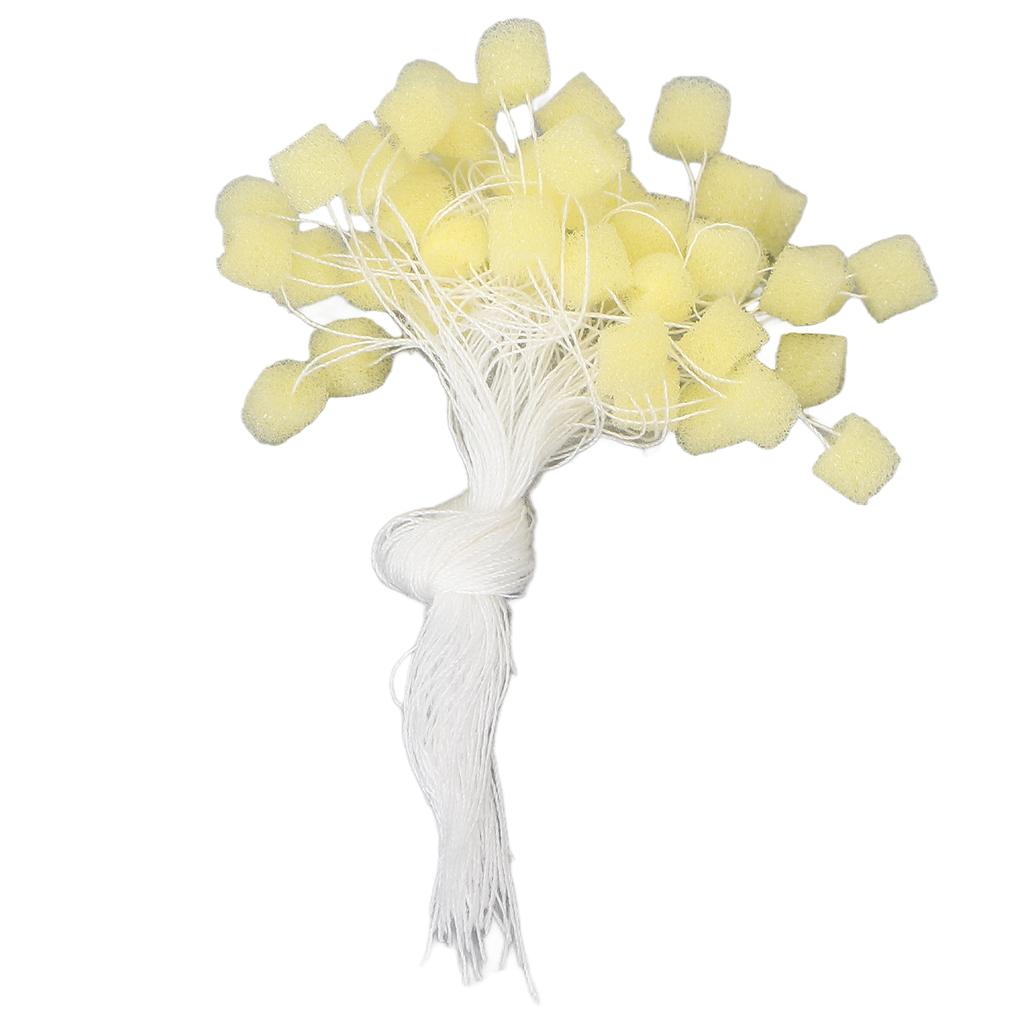 50pcs Hearing Aid Ear Barrier Soft Sponge Ear Plug Hearing Aids Accessories with CordS Yellow