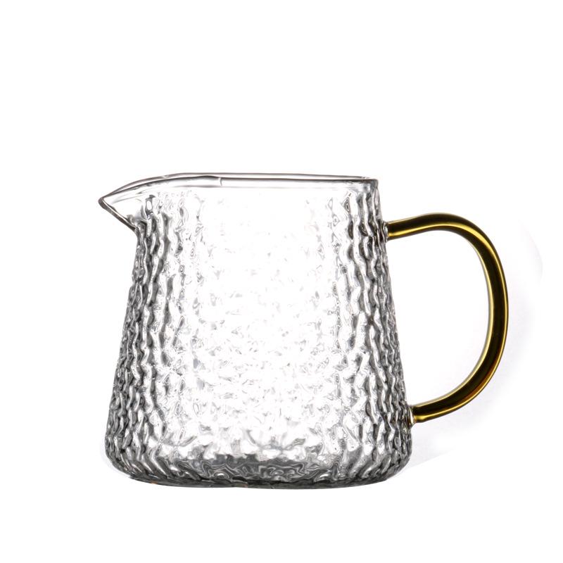 Japanese Hammered Glass Gongbei Tea Server with Infuser - Thick Borosilicate Gongdao Cup