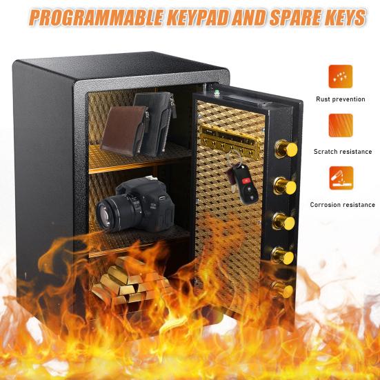 60cm Großer Heimtresor Einbruchsicher Feuerfest Tresor Heimdokument Tresor Schmuck Einzahlungstresor Digitaler Sicherheit Heimtresor