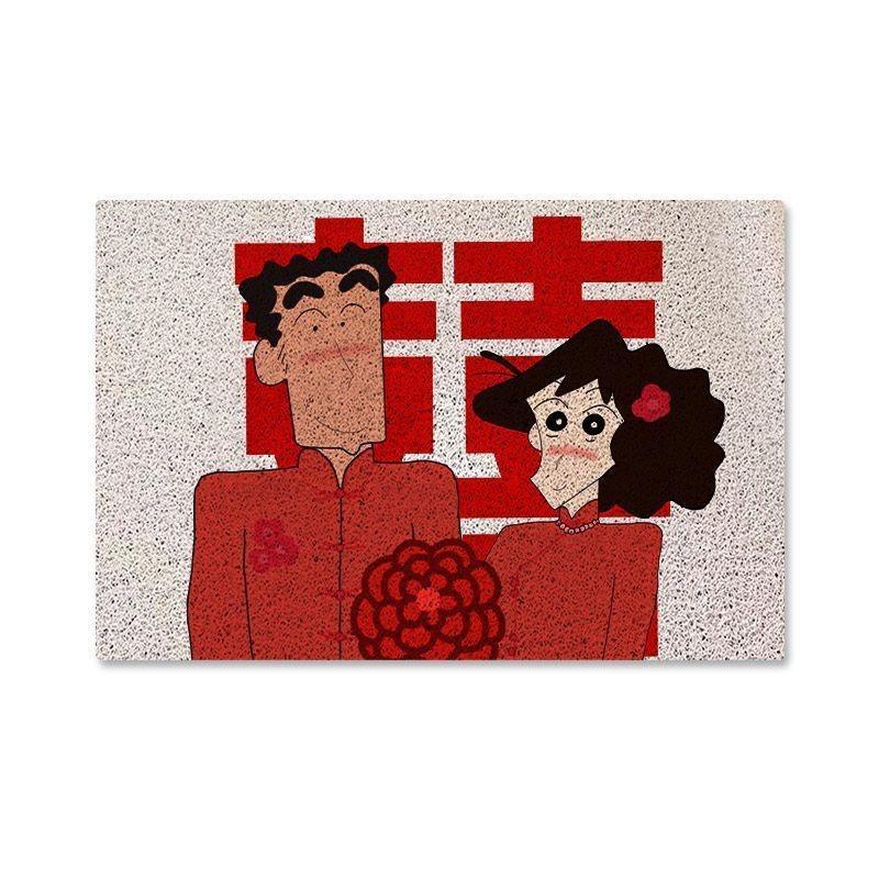 Cartoon Animation Floor Mat, Home Entrance Door Foot Mat Can Be Cut Festive Silk Circle Floor Mat