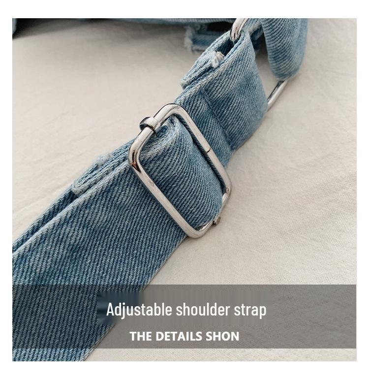 Geantă Crossbody din Denim pentru Femei - Capacitate Mare, Multi-Buzunare, Geantă de Umăr Casual Versatilă