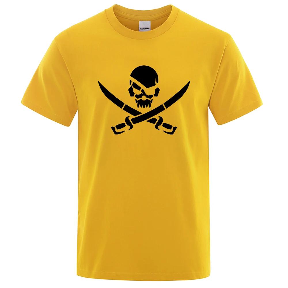 Pirate Skull Logo Funny Print T-Shirts Men Women Loose Tshirs Breathable Summer T-Shirts 100% Cotton Oversize Casual Tee Clothes