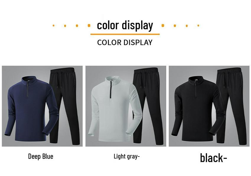 Men's Long Sleeve Sports T-shirt & Trousers Set - Casual Fitness Running Outfit