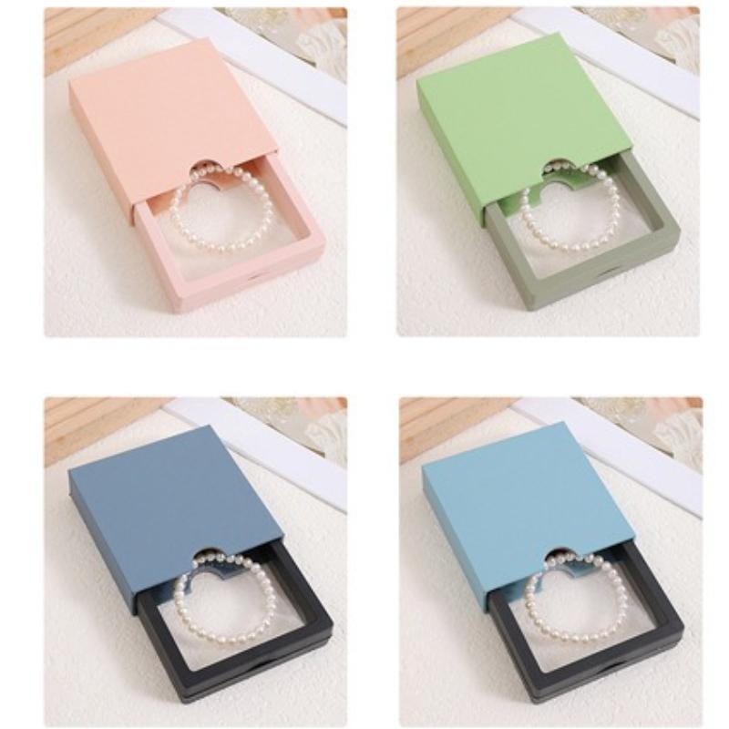Transparent Floating Display Boxes Lastic PE Film Jewelry Packaging Box Jewelry Necklace Ring Seal Antioxidant Collectible Storage Case 10pcs