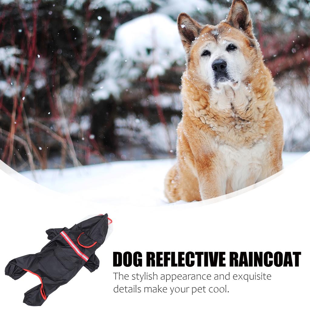 Pet Reflective Raincoat Dog Waterproof Coats Polyester Puppy Fleece Jacket Costume Comfortable Lightweight Outdoor