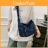Fashion Solid Color Strap Design Women Casual Denim Crossbody Bag For Daily Use