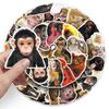 50Pcs Funny Monkey Sticker Waterproof Hilarious Vinyl Decals Waterproof Chemical-free Stickers for Luggage Laptops Water Bottles Skateboards