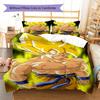 Vegito Muster Bettwäsche, Steppbett Set Bettbezug Kissenbezug Zuhause Geburtstagsgeschenk (1 Bettbezug + 2 Kissenbezüge, ohne Füllung)