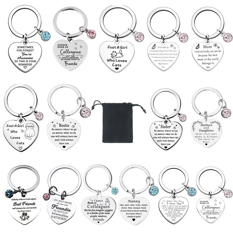Keychain Steel Stainless Keyring Christmas Friendship Gifts Backpack Pendant