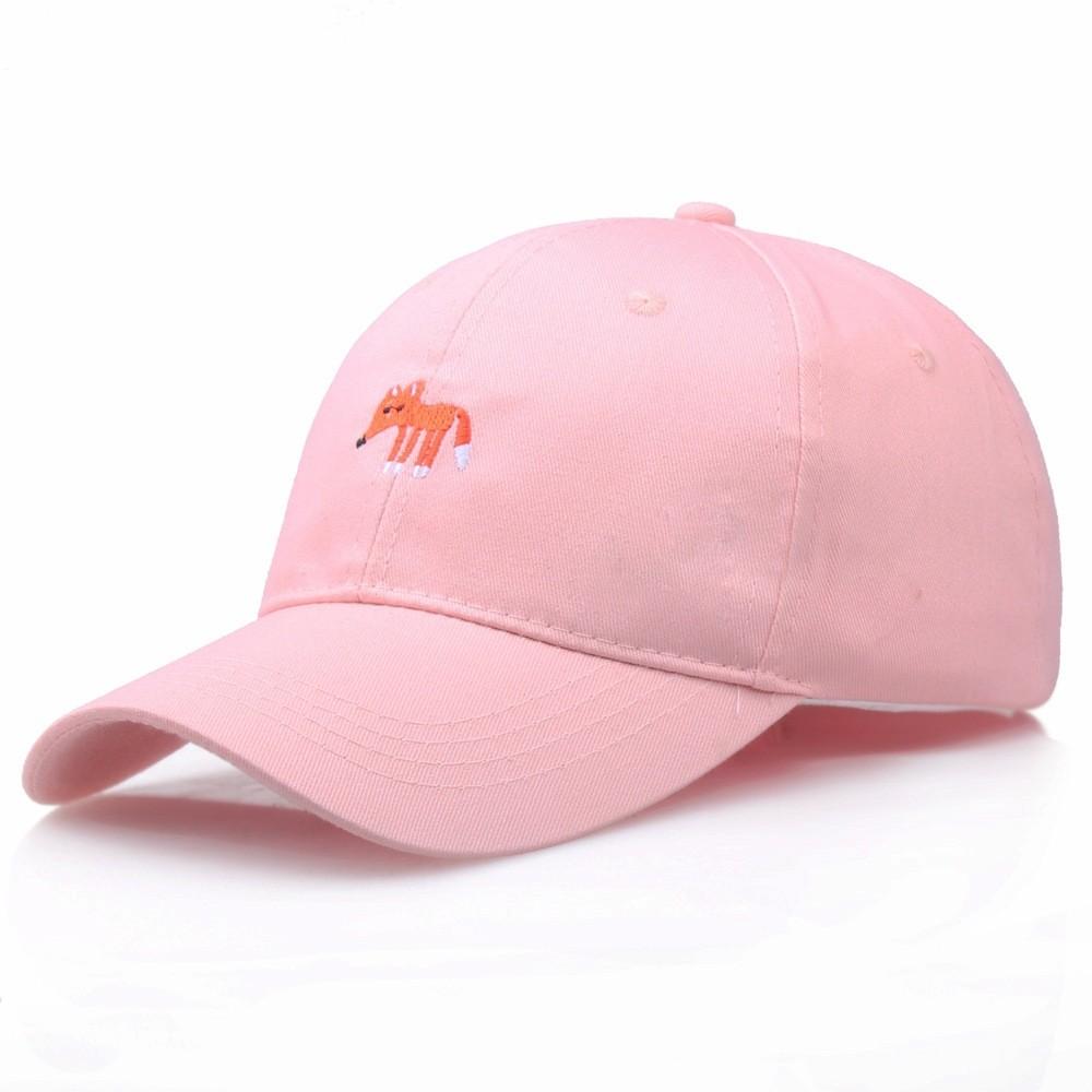 Small Fox Embroidered Baseball Cap For Women Men Adjustable Summer Fashion