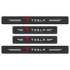 4Pcs Carbon Fiber Car Doorsill Stickers Protect Film Auto Styling For Tesla Model 3 S X Y Style Roadster Invader Coil Mod WYE K80