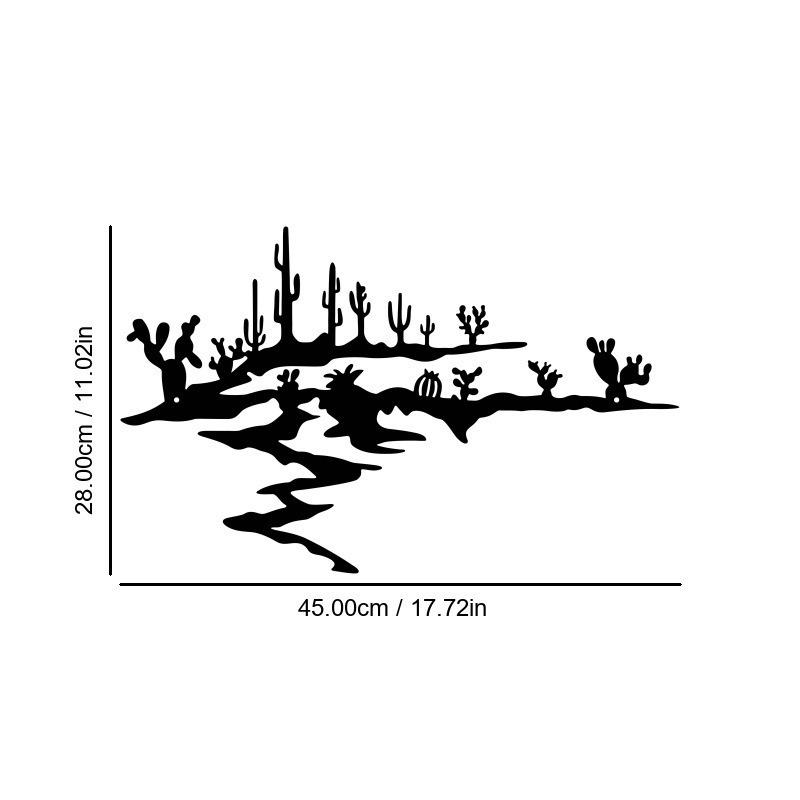 Mountain View Laser-Cut Black Iron Silhouette Wall Decoration