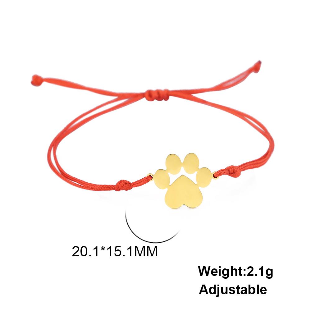 Cazador Hollow Cat Dog Bear Paw Bracelet on Hand Female Cute Animal Charm Kpop Stainless Steel Jewelryfriend Gift Wholesale