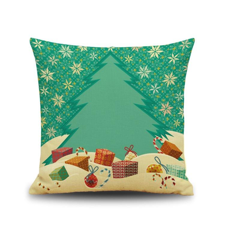 

Рождественский и новогодний подарок Милая животная льняная подушка-подушка Спинка Офисная автомобильная наволочка Фестивальная подушка Подушка 45X45cm without pillow core