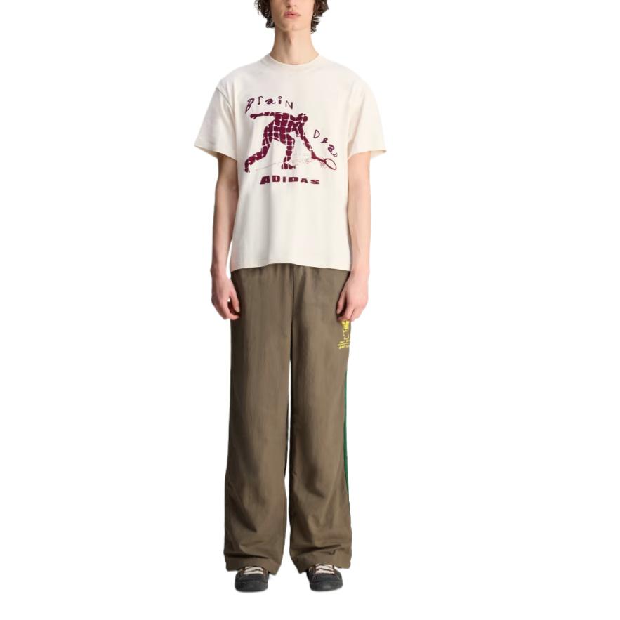adidas Originals X Brain Dead Cómodo Moderno Simple Versátil Pantalones Deportivos Pantalones Unisex Marrón Verde JN2410