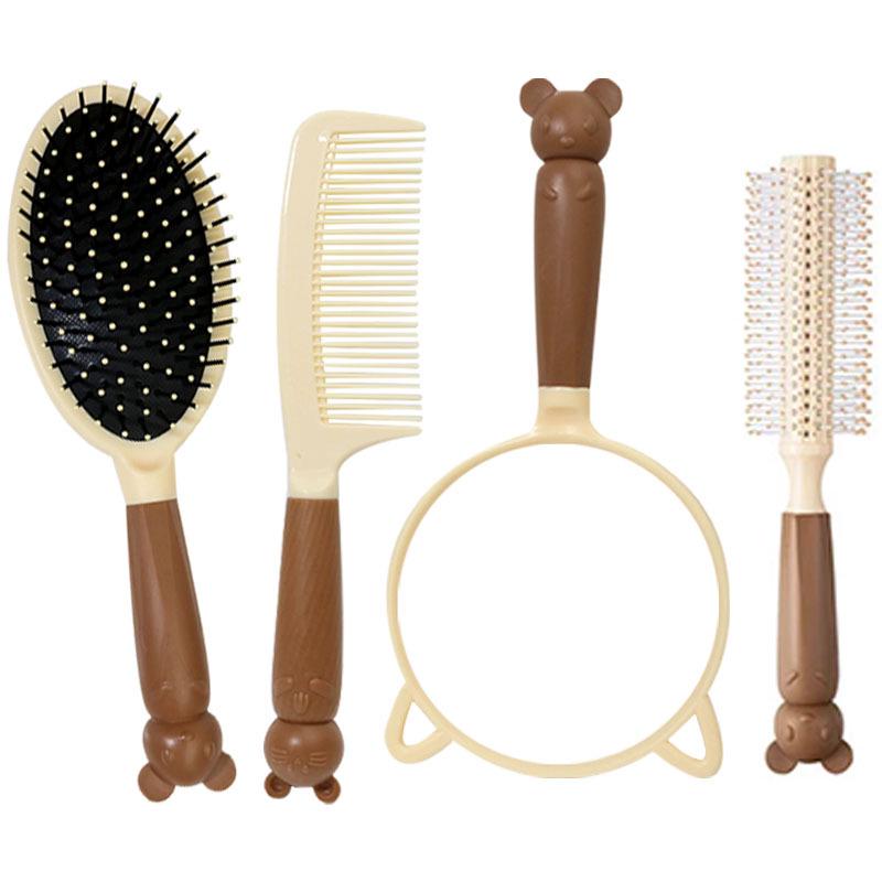 Tragbarer niedlicher Cartoon-Kätzchen-Luftkissenkamm für langes und lockiges Haar von Frauen