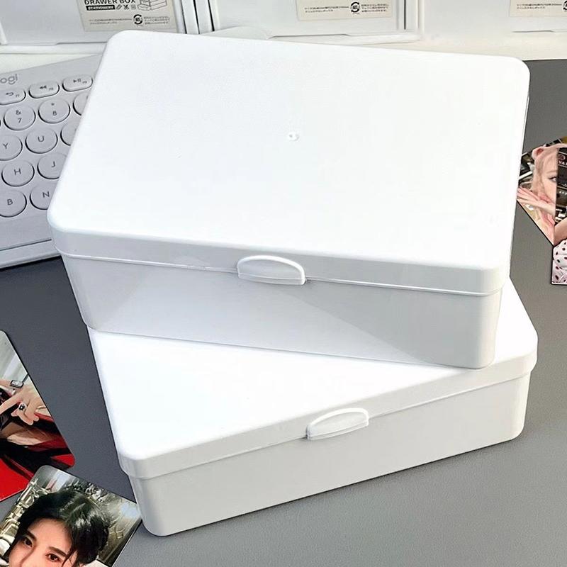 Transparent Plastic Storage Box Pocards Small Card Storage Box Desk Organizer Box Classification Box Stationery
