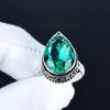 Green Apatite Gemstone Ring, 925 Sterling Silver Jewelry, Handmade Ring, Green Apatite Statement Silver Ring, Birthday Gifts For Wadding