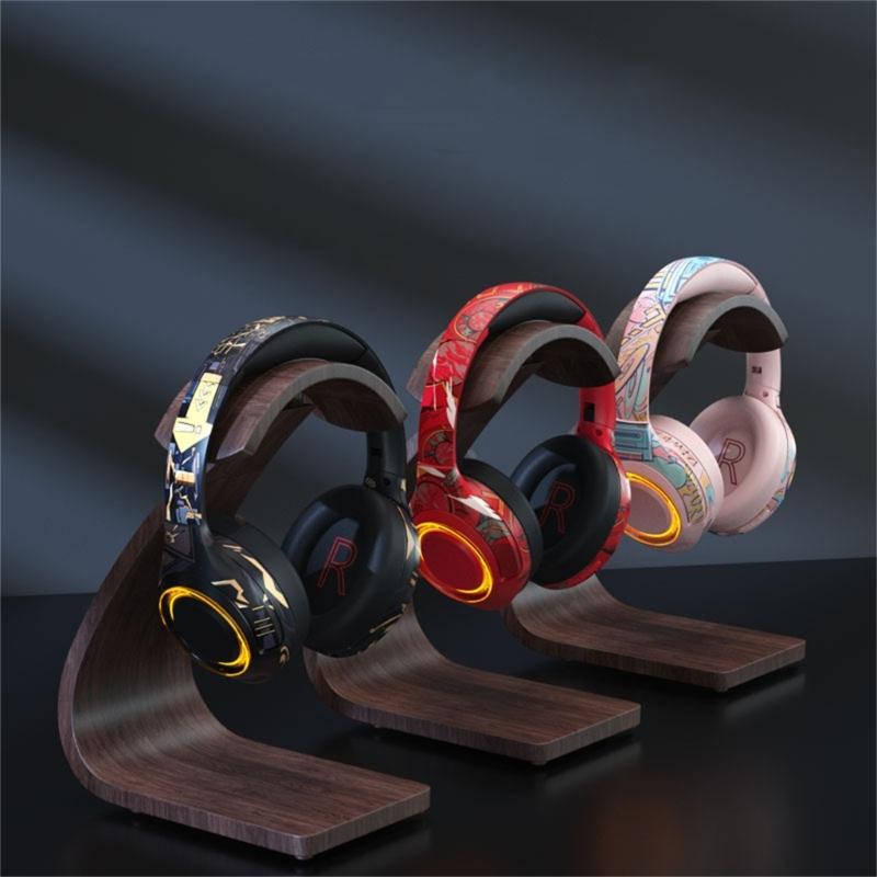 Wireless Gaming Headsets with Noise Cancelling Bluetooth-compatible Over Ear Headphones with Detachable Boom Microphone