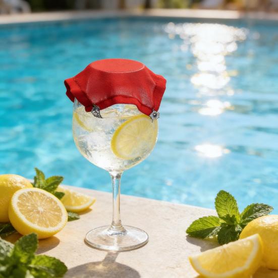 1/4Pcs Wine Glass Lid Breathable Grille Design Reusable Fabric Wine Glass Covers Set with Flower Leaf Decor Outdoor Party Glass Dust Protector