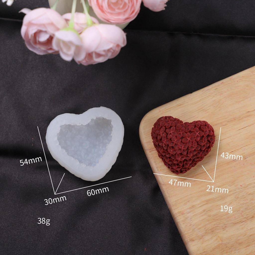 3D Love Heart Silikonová forma na svíčku DIY Ručně vyráběná kreativní květina Aromaterapie Sádra Pryskyřice Sada na výrobu mýdla Domácí dárky