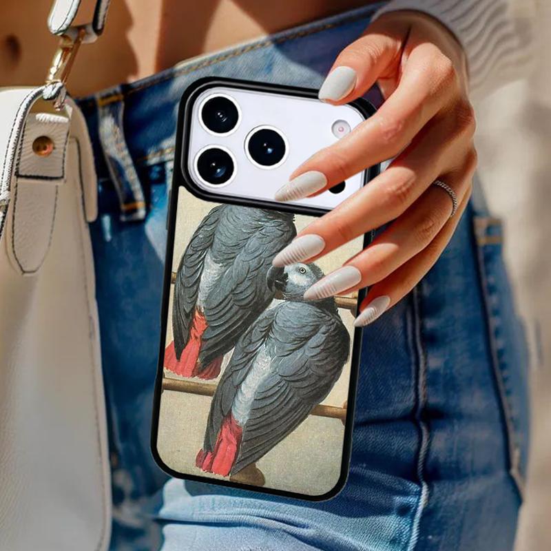 African Grey Parrot Phone Case For iPhone 17 Air 14 15 13 12 Max Cover For Apple 14 15 16 16e 11 Pro Max Plus Coque