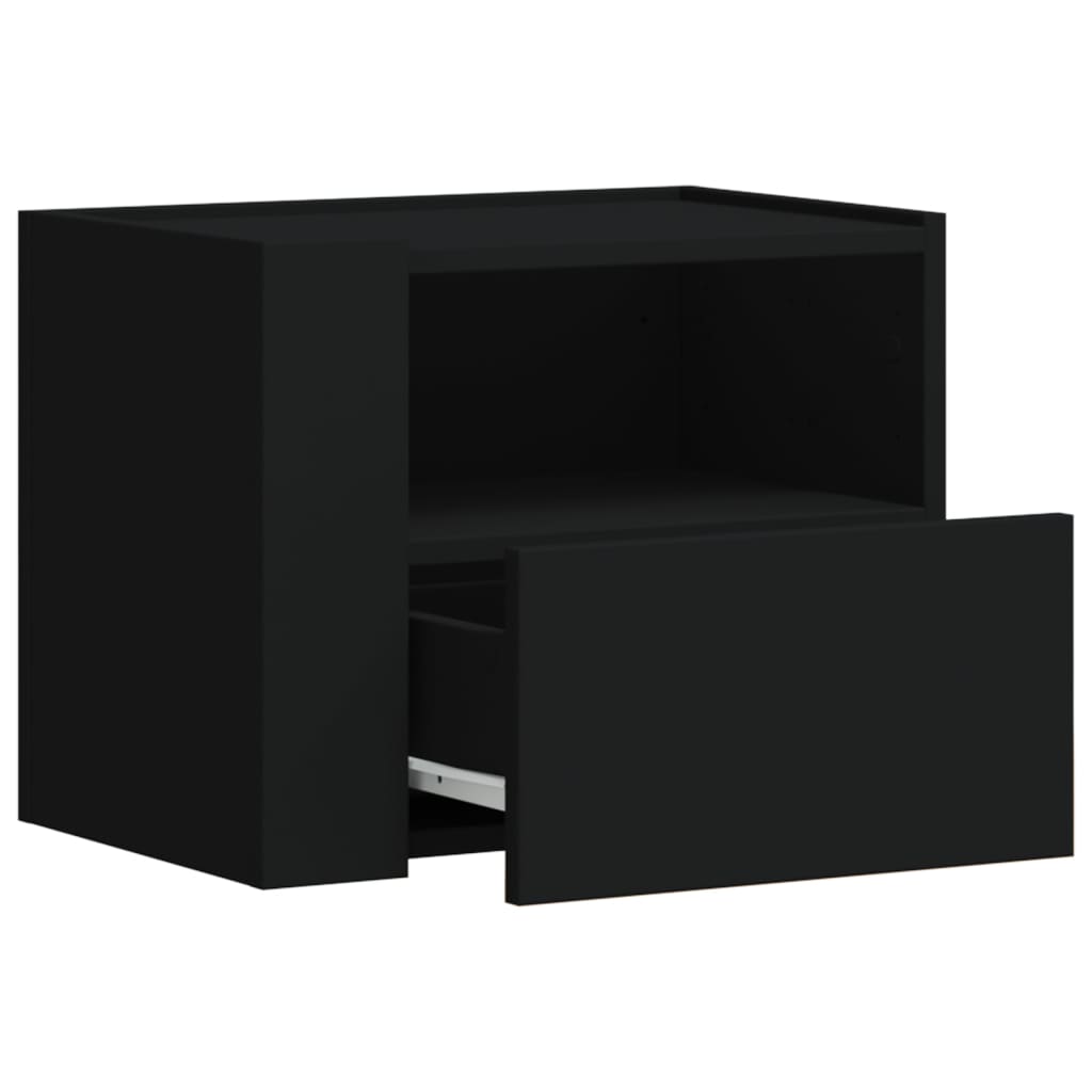 Wall Mounted Nightstand Black 45x30x35 Cm