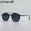 Vintage Steampunk Square Sunglasses Women Men  Luxury Brand Classic Small Metal Frame Sun Glasses  For Ladies Trendy Driving