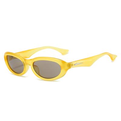 New Luxury Retro Two Color Oval Small Frame Women Sunglasses Y2K Jelly Color UV400 Sun Protection Glasses