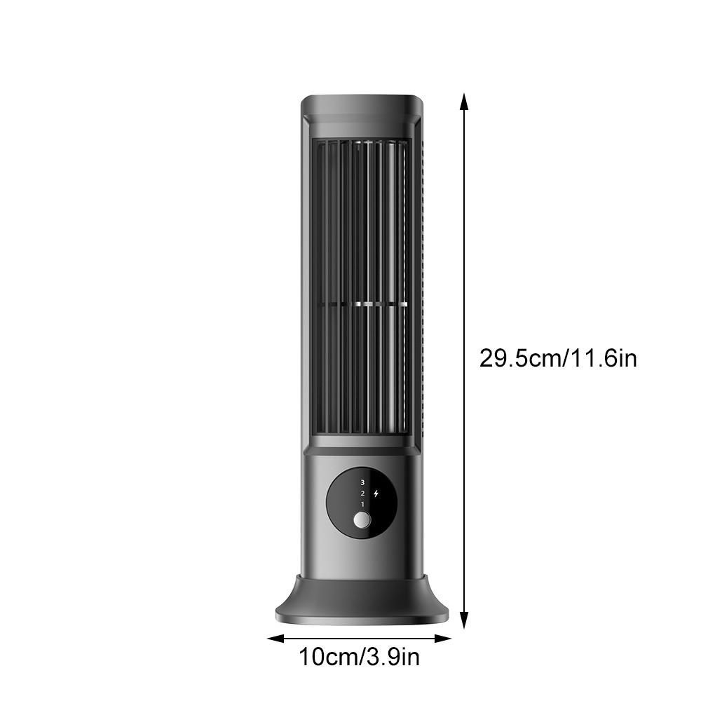 Portable Tower Fan Bladeless USB Rechargeable 3 Speed Adjustable Cooling Tower Fan  for Bedroom Air Conditioner and Small Desk