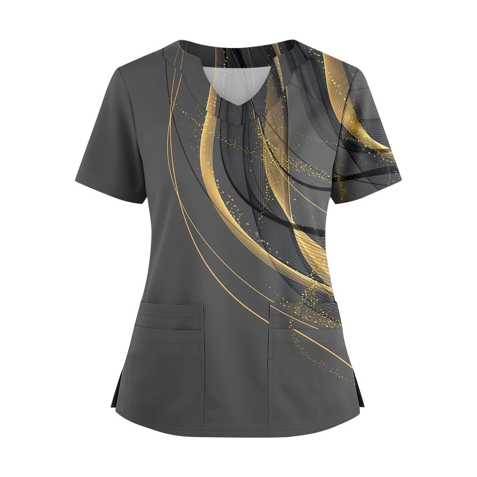 

Женская свободная футболка с коротким рукавом, модная, в горошек и с геометрическим принтом, с V-образным вырезом, на пуговицах, с боковым разрезом L чёрный