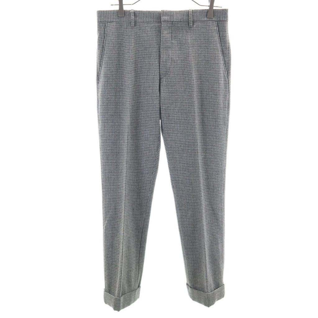 MIUMIU Made In Italy Wool Blend Houndstooth Pattern Slacks Pants Women Used