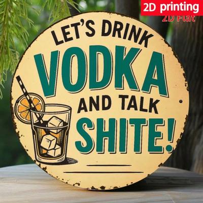 Wodka Chat Eisenblechschild 8x8 Zoll Metall Wandkunst Heimbar Garage Dekor
