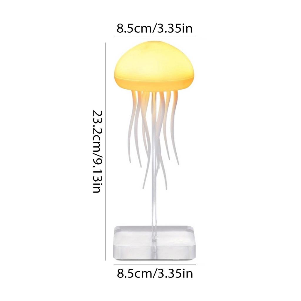 LED Gradient Jelly Fish Light with Base Cute Jellyfish Desk Lamp RGB Jellyfish Dancing Leg Light for Bedrooms Living Room