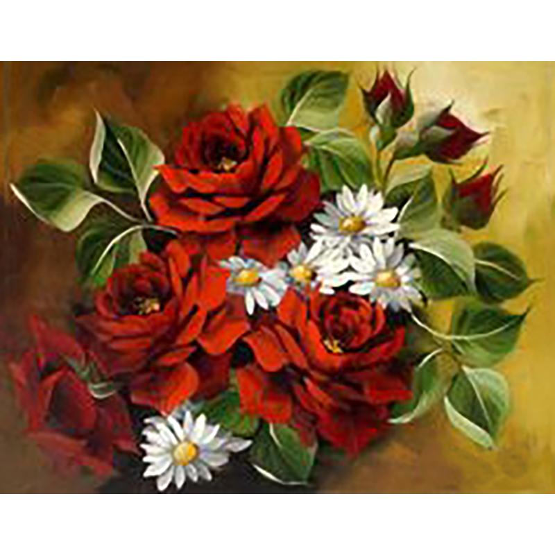 5D DIY Diamond Painting Flower Cross Stitch Kit Full Round Drill Embroidery Mosaic Art Rhinestones Home Decor Wall Art Gift