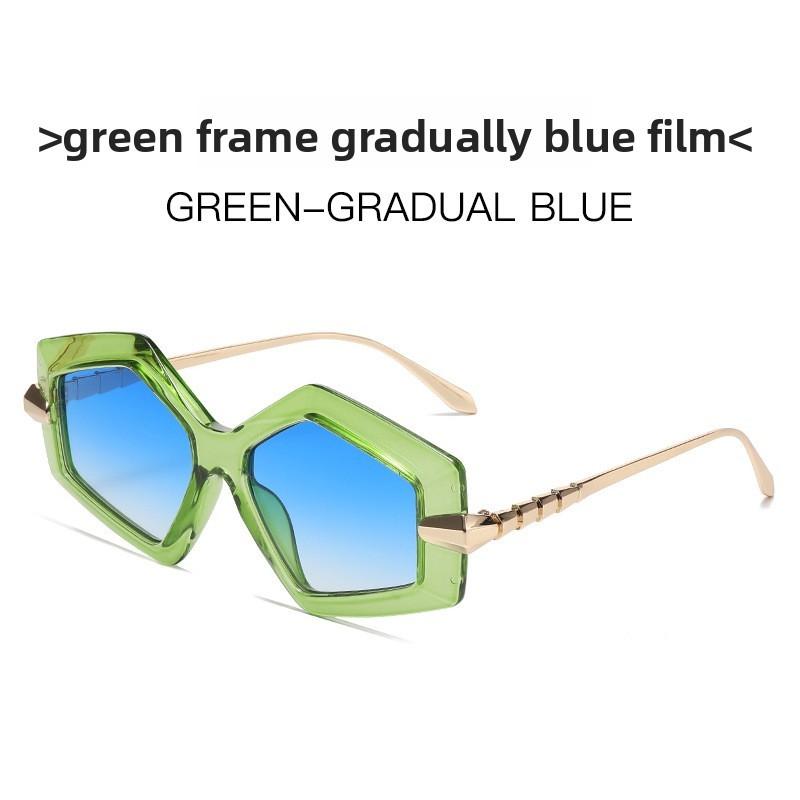 Snake Pattern Metal Frame Polygon Sunglasses With Uv400 Protection For Fashion Women And Outdoor Wear