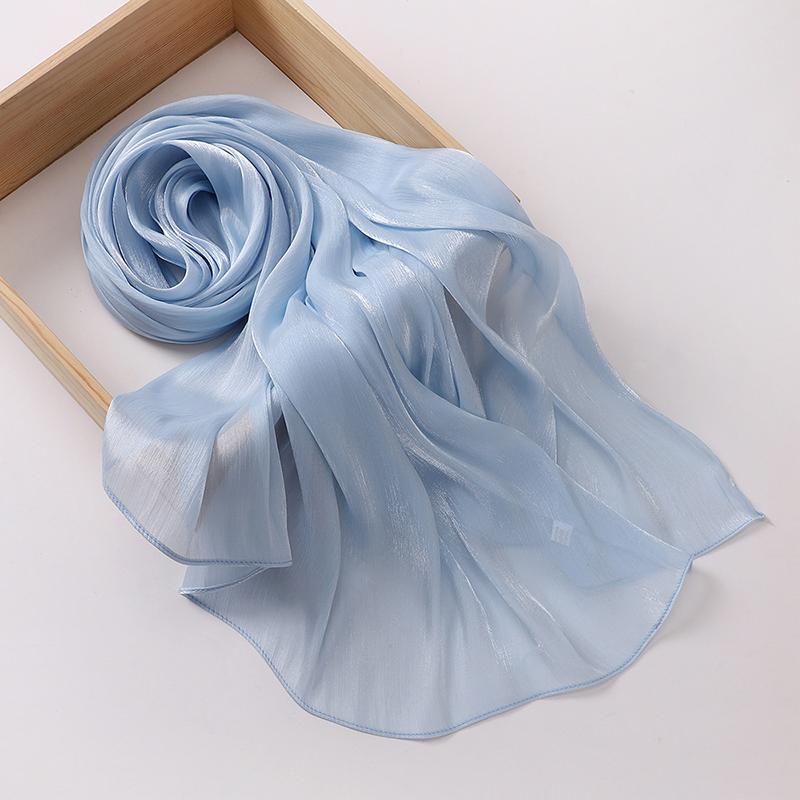 Eid Organza 70*175 Cm Maxi Satin Khimar Abaya Dubai Arabic Islam Muslim Scarf Women Shimmer Hijab Turban Hijabs Musulmans Femme