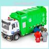 Alloy Green Simulation Garbage Truck Model Toy With Sound And Functions Light