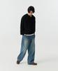 STENDS [M~4Xl] Henley Neck Semi-Oversized Sweatshirt_Black