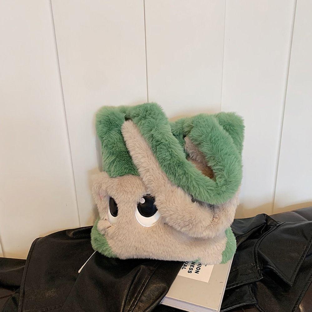 Kätzchen Plüschtasche Handtasche Pelzige Tragetasche Leichte Cartoon-Katze Umhängetasche Mädchen