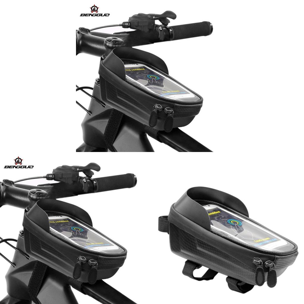 Bicycle Handlebar Storage Bag With Pvc Hard Shell Large Capacity For Cycling Gear And Phone Protection